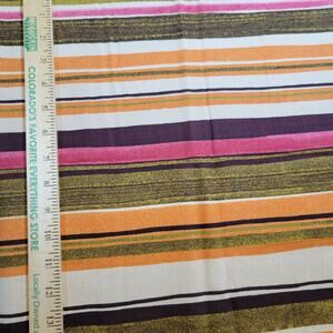 Trafalgar JoAnn Stripe Cotton Fabric 34"x44" Orange Pink Green Quilt Sewing DIY